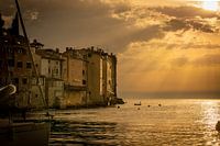 Rovinj coast in the evening sun
