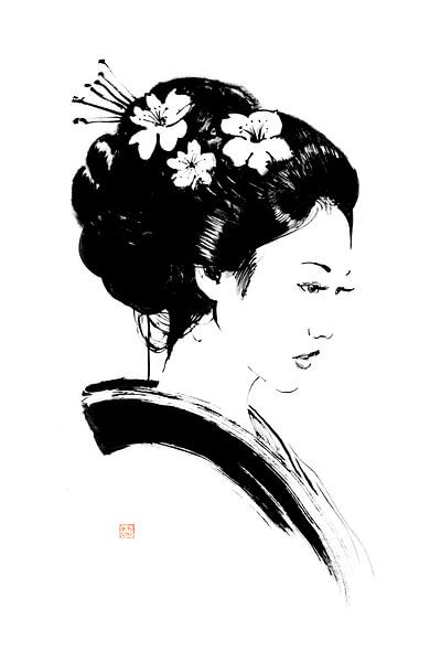 geisha visage par Péchane Sumie