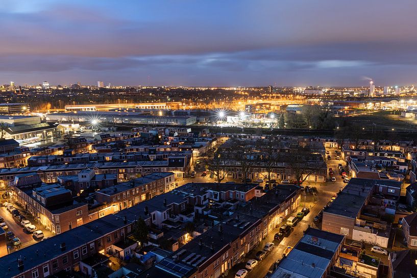 Cityscape Utrecht blue hour morning view water tower Amsterdamsestraatweg by Russcher Tekst & Beeld