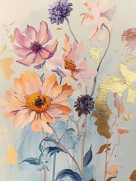 Fleurs | Pastels doux et or luxueux par Zen et Plus