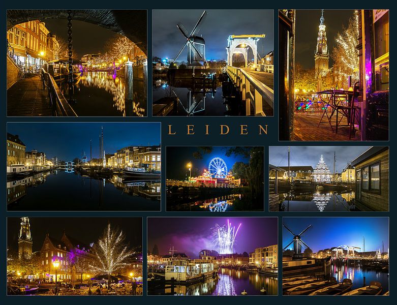 Leiden in de avond von Dirk van Egmond