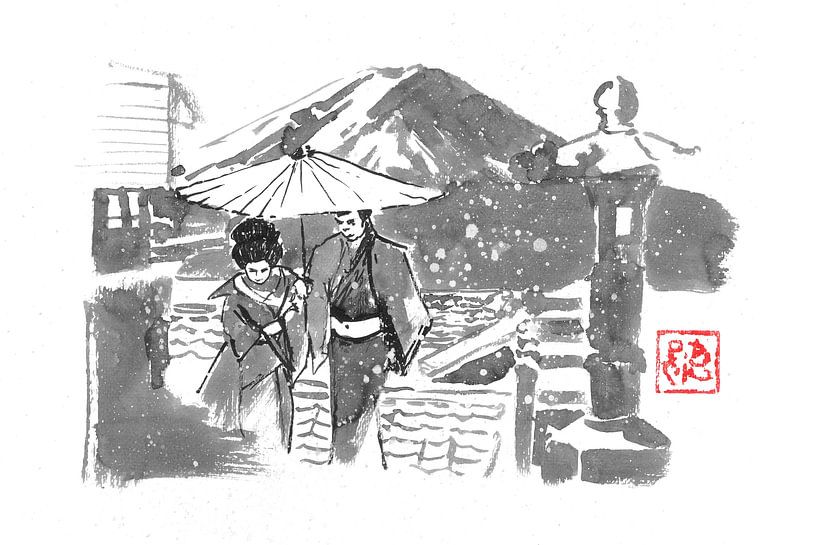 Spaziergang im Schnee von Péchane Sumie