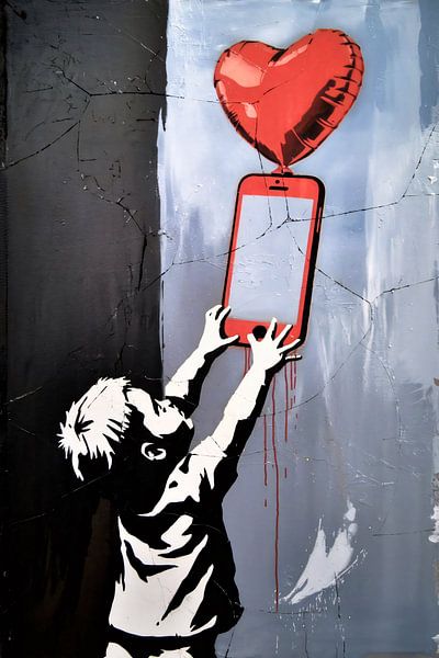 Kind mit digitalem Herzballon von Imperial Art House