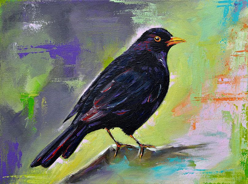 Painting Black Bird by Bianca ter Riet