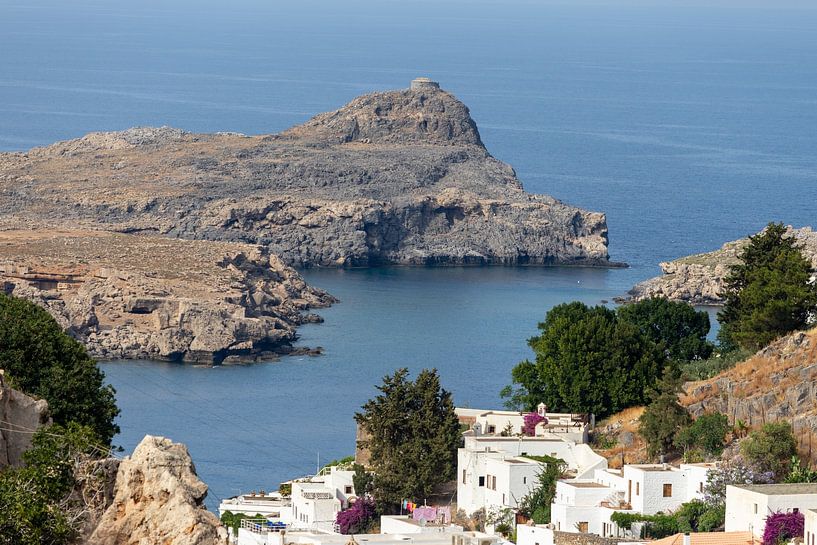 View of a sea bay near Lindos on Rhodes by Reiner Conrad