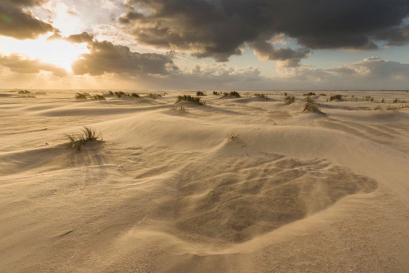 Stormy sunset Ameland beach by Bart Harmsen