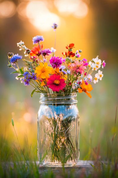 Bouquet of flowers glass by Poster Art Shop