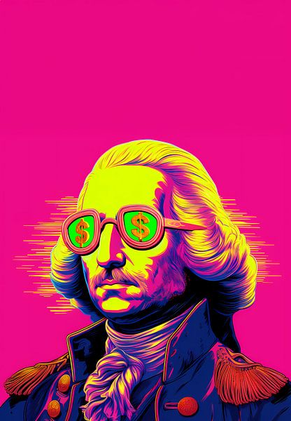 Pop Art rose : Dollars George Washington par Surreal Media