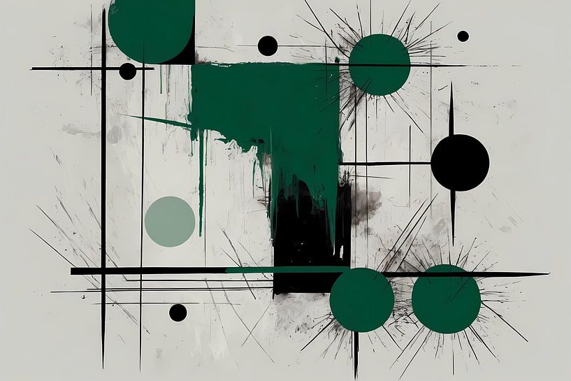 Géométrie abstraite minimaliste avec verdure par Art & Soul Creations