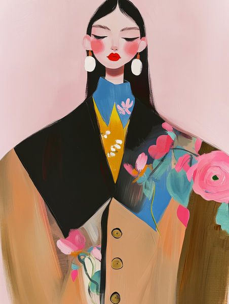 Dressed to Blossom, modernes Porträt von Carla Van Iersel