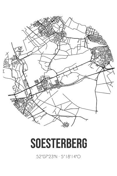 Soesterberg (Utrecht) | Map | Black and white by Prints of Place