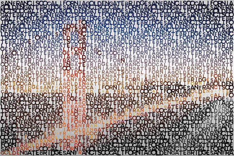 Typographic Art | SAN FRANCISCO Golden Gate Bridge  by Melanie Viola