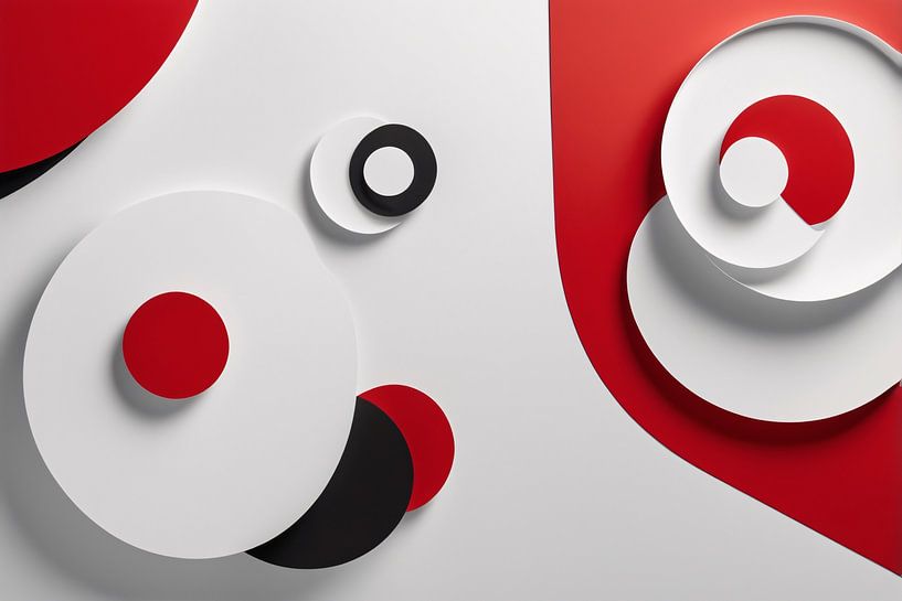 Dessin géométrique en rouge et blanc par Art & Soul Creations