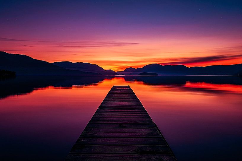 Steg im Sonnenuntergang von Art & Soul Creations