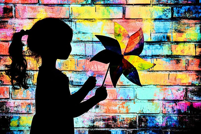 Girl silhouette colourful design by Imperial Art House