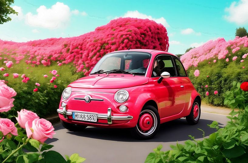 Pretty in Pink - Vintage Fiat 500 von DeVerviersBelgium