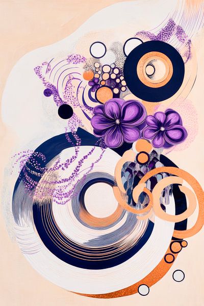 Composition abstraite avec des motifs floraux par Poster Art Shop