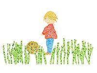 Digitales Kunstwerk Junge mit Fußball