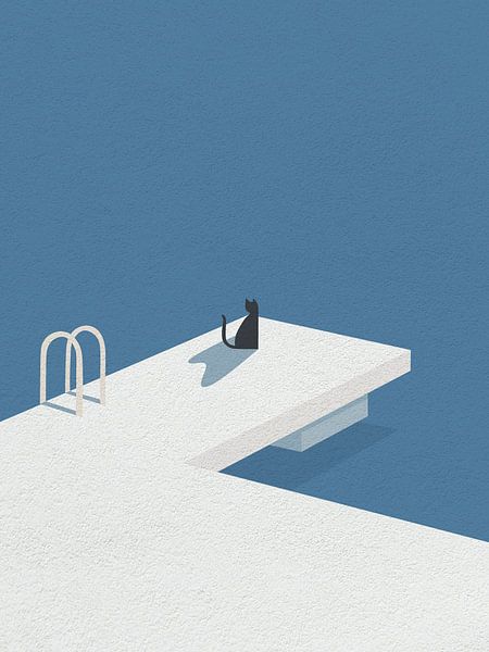 Art minimal de chats au bord du lac par RickyAP