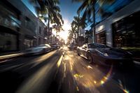Sunset on the luxury road - Dynamic car photo artwork