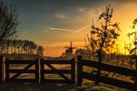 Molen bij zonsopkomst