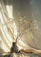 Beige vase with branches