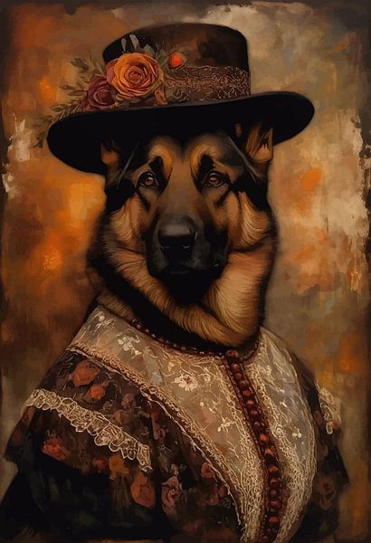 Deutscher Schäferhund im viktorianischen Kleid von MIROKKU