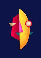 Modern colourful abstract face