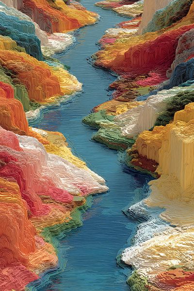 abstract colourful landscape by Egon Zitter