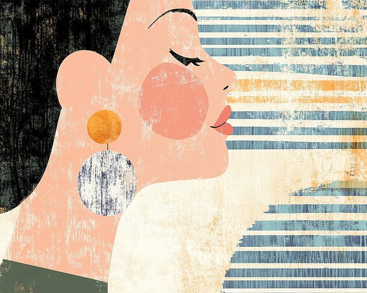 Femme rêveuse avec des lignes par Zen et Plus