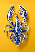 Kreeft in delft blauw, lobster, artistieke kreeft