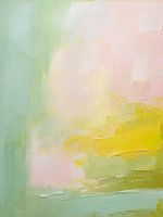 Fresh Start: Abstract Green and Yellow