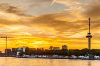 Euromast during sunset in Rotterdam