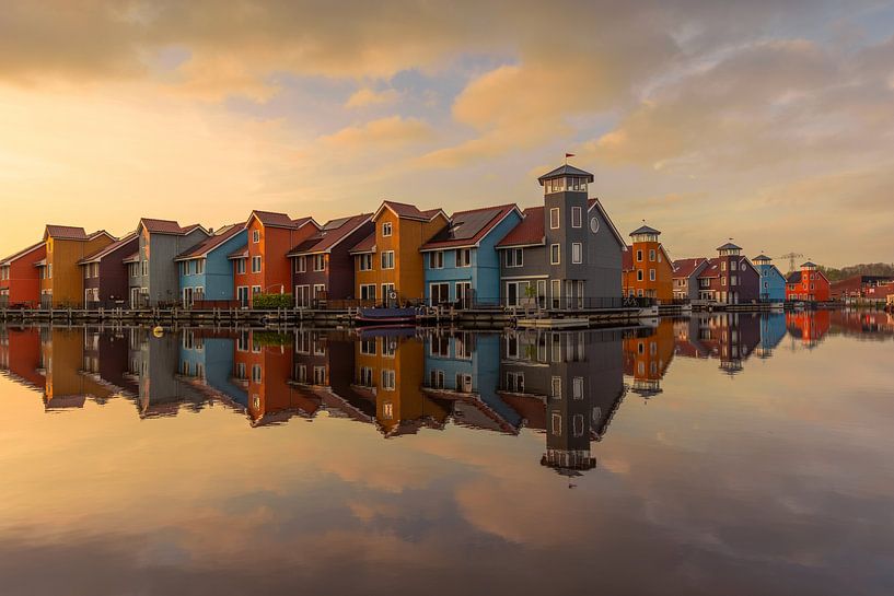 Die bunten Häuser von Reitdiephaven in der Abendsonne von KB Design & Photography (Karen Brouwer)