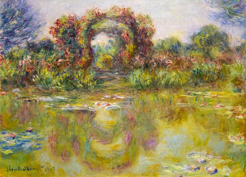 Claude Monet,Seerosenteich, Rose von finemasterpiece