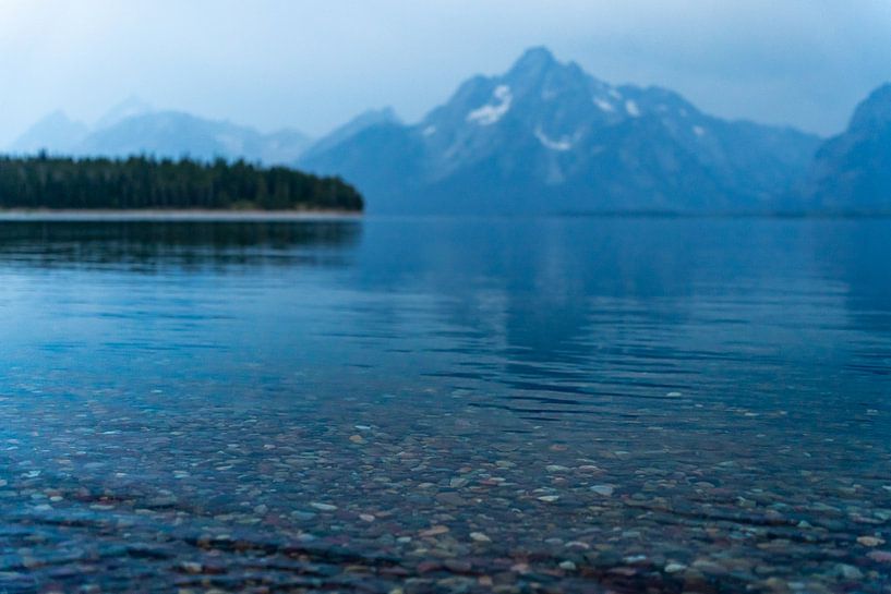 Parc national de Grand Teton, États-Unis, heure bleue au lac Jackson par Jeroen van Deel