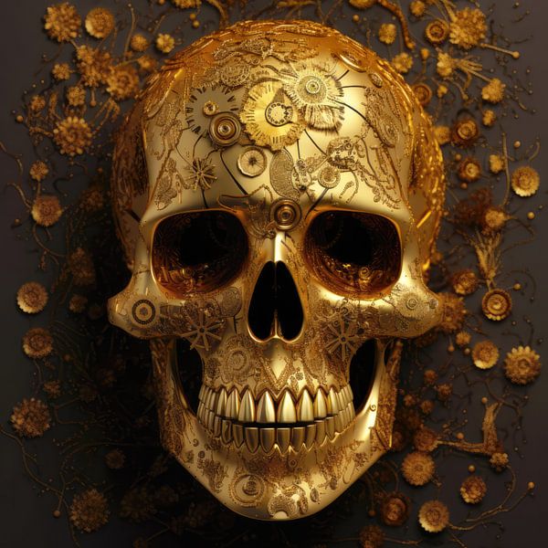 Golden skull by ARTemberaubend