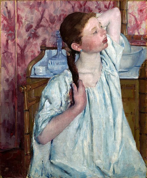 Fille arrangeant ses cheveux, Mary Cassatt par Liszt Collection