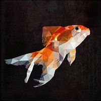 Low Poly Gold Fisch