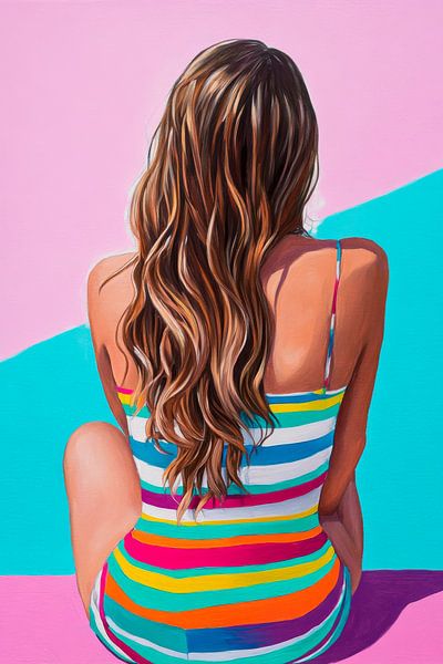 Une plage colorée aux couleurs pastel par Poster Art Shop