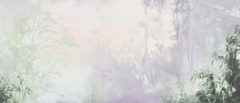 Nebeliger Wald mit sanften Farben von Poster Art Shop