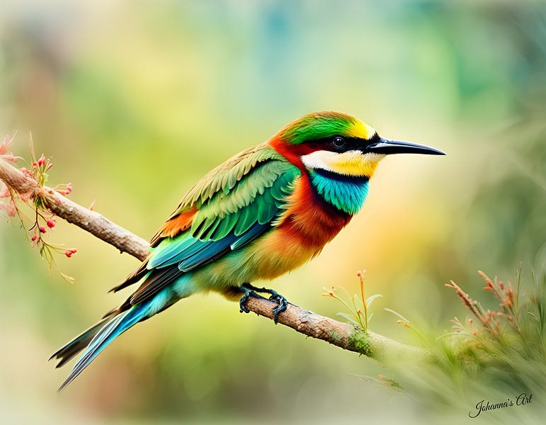 Schöne Vögel der Welt - Europäischer Bienenfresser von Johannas Art Creations