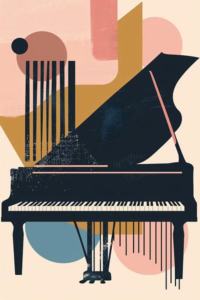 Piano abstrait aux couleurs vives par Imperial Art House