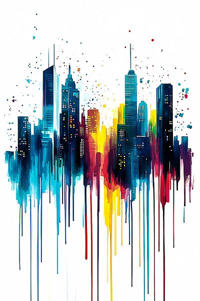 Ligne d'horizon colorée en peinture abstraite par Imperial Art House