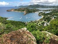 Ansicht des englischen und des Falmouth-Hafens bei Shirley Heights