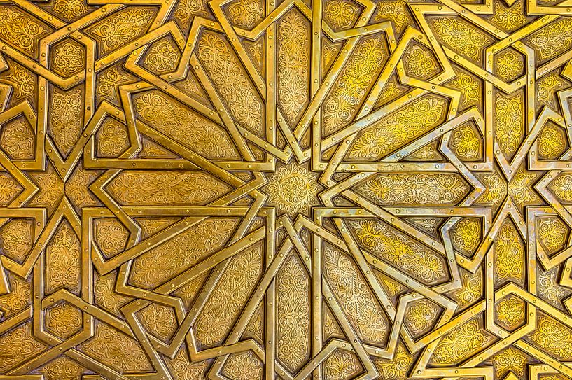 Messing Detail Palasttor, Marokko von Rietje Bulthuis