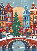 Musique de Noël dans la ville d'Amsterdam