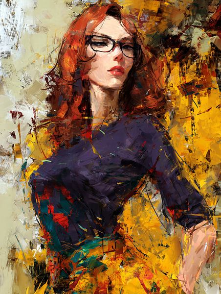 Portrait of a self-confident redhead by Frank Heinz