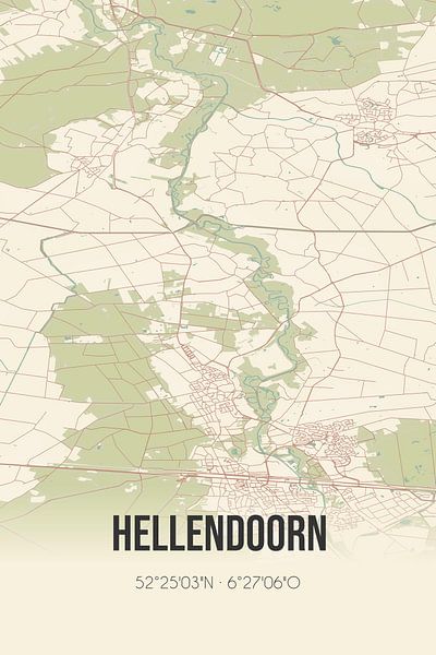 Vintage map of Hellendoorn (Overijssel) by Prints of Place