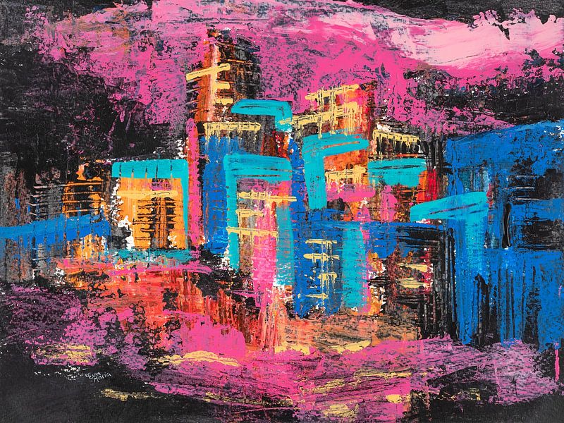 La ville des nuages roses par ART Eva Maria